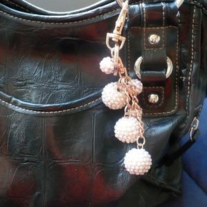 ❤️ NEW 6 Pink Pearl Glass Balls Purse Charm